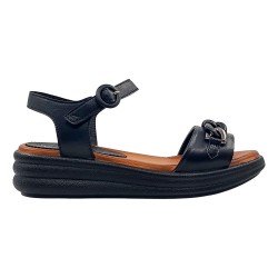 Дамски Кожени Черни Сандали с Верига 4268-16-01 Classic Black Roberto Venuti